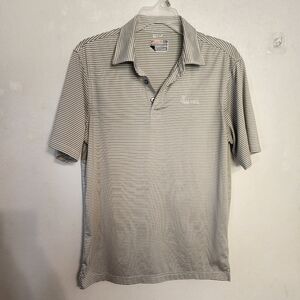 Chick-fil-A Oobe Hydrovent Gray Striped Employee Polo Shirt - Mens Small